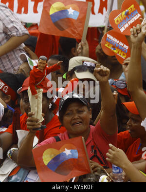 Valencia, Carabobo, Venezuela. 5. Aug 2012. August 05, 2012. Hugo Chavez, Präsident von Venezuela, macht eine politische mit Blick auf die Wiederwahl des Präsidenten. In Valencia, Carabobo Zustand. Foto: Juan Carlos Hernandez Credit: Juan Carlos Hernandez/ZUMA Draht/Alamy leben Nachrichten Stockfoto