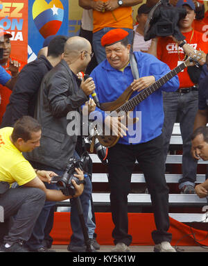 Valencia, Carabobo, Venezuela. 5. Aug 2012. August 05, 2012. Hugo Chavez, Präsident von Venezuela, macht eine politische mit Blick auf die Wiederwahl des Präsidenten. In Valencia, Carabobo Zustand. Foto: Juan Carlos Hernandez Credit: Juan Carlos Hernandez/ZUMA Draht/Alamy leben Nachrichten Stockfoto