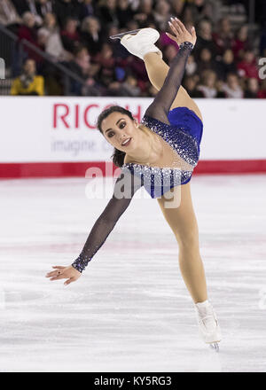 Vancouver, British Columbia, Kanada. 13 Jan, 2018. GABRIELLE DALEMAN Skates in der Frauen Singles kostenlose Programm während der 2018 Canadian Tire nationalen Meisterschaften Doug Mitchell Thunderbird Sport Center am 13 Januar, 2018 in Vancouver, BC, Kanada. Credit: Andrew Kinn/ZUMA Draht/ZUMAPRESS.com/Alamy leben Nachrichten Stockfoto