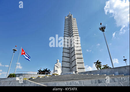 Havanna, Kuba, 11. Mai 2009. José Martí Denkmal auf dem Platz der Revolution in Havanna, Kuba, am 11. Mai 2009. Stockfoto