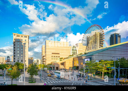 Landschaft der Stadt Taipei mit Regenbogen Stockfoto