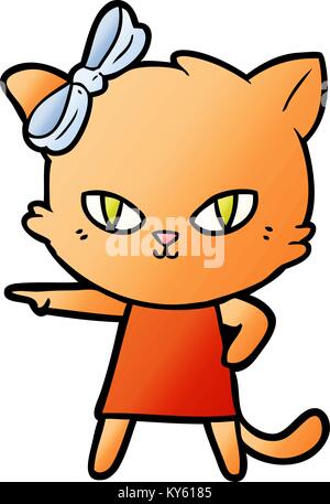 Cute cartoon Cat tragen Kleid Stock Vektor