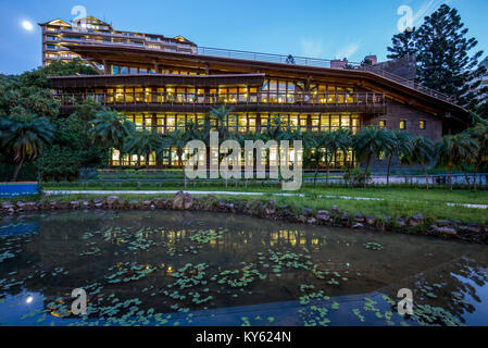 Nacht der Bibliothek in beitou, Taipei, Taiwan Stockfoto