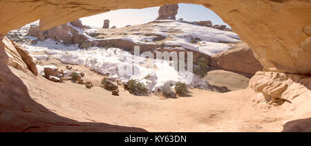 Die Erkundung der Arches National Park Dezember 2017 Stockfoto