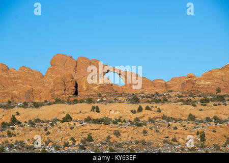 Die Erkundung der Arches National Park Dezember 2017 Stockfoto