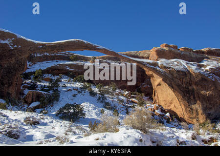 Die Erkundung der Arches National Park Dezember 2017 Stockfoto