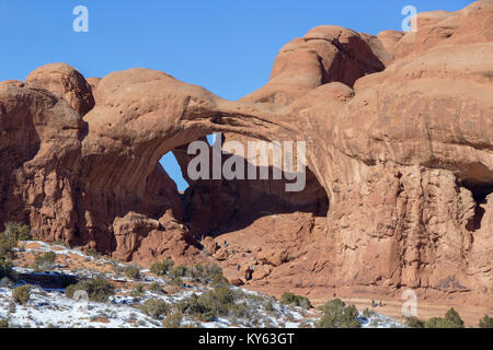 Die Erkundung der Arches National Park Dezember 2017 Stockfoto