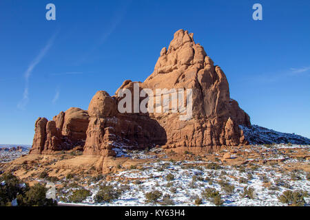 Die Erkundung der Arches National Park Dezember 2017 Stockfoto