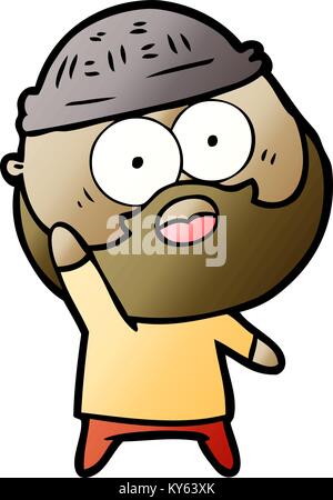 Cartoon bärtiger Mann, Hand Stock Vektor