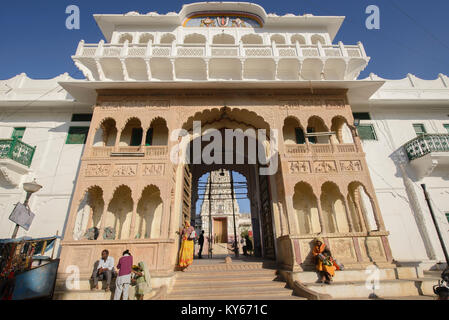 Brahma Tempel in Pushkar, Rajasthan, Indien Stockfoto