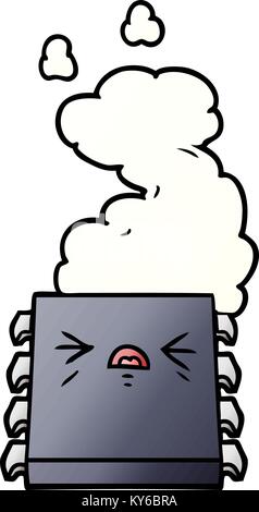 Cartoon Überhitzung computer Chip Stock Vektor