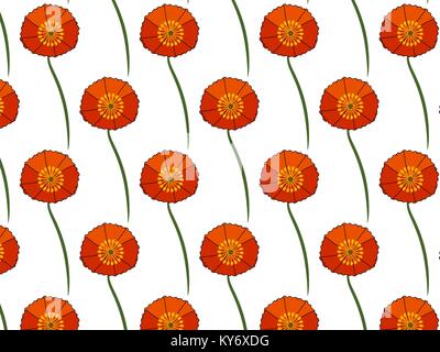 Sanfte floral background mit roter Mohn. Muster für Textilien. Nahtlose floral background. Stock Vektor