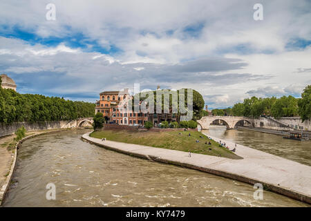 Tiberinsel auf dem Tiber, Rom Italien Stockfoto