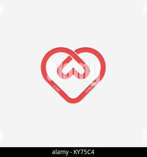 Herzen Symbole Vektor logo Vorlage. Liebe Symbol. Valentinstag unterzeichnen. Emblem auf weißem Hintergrund. Vector Illustration Stock Vektor