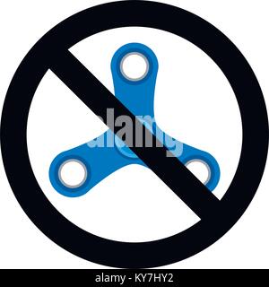 Keine spinner Symbol. Vektor verbot Spinner Symbol, Spielzeug Zeichen verbot Abbildung Stock Vektor