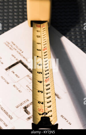 Metall Maßband, USA Stockfoto