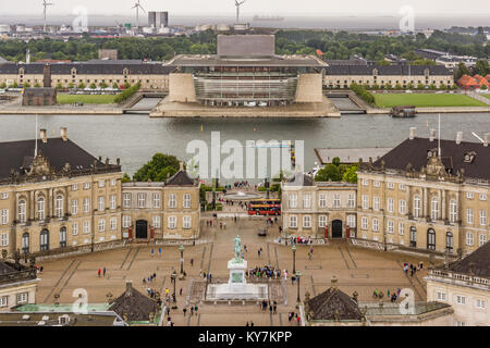 Skyline über Oper und das Königliche Schloss Amalienborg in Kopenhagen, 12. Juli 2016 Stockfoto