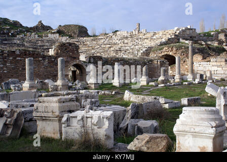 Theater und die Ruinen des alten Aphrodisias, Türkei Stockfoto