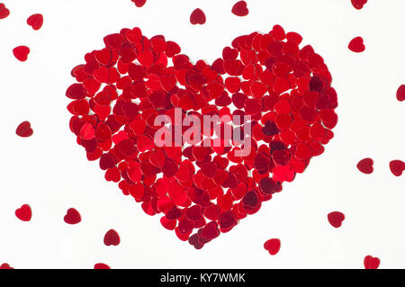 Beaufiful rotes Herz aus kleinen Herzen. Stockfoto