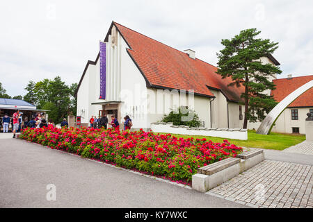 OSLO, Norwegen - 21. JULI 2017: Viking Ship Museum ist in Bygdoy Insel in Oslo, Norwegen. Viking Ship Museum ist ein Teil der norwegischen Kultur Histo Stockfoto