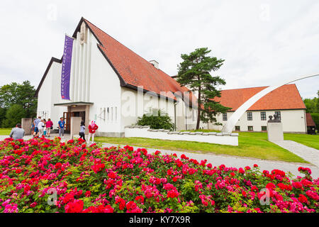 OSLO, Norwegen - 21. JULI 2017: Viking Ship Museum ist in Bygdoy Insel in Oslo, Norwegen. Viking Ship Museum ist ein Teil der norwegischen Kultur Histo Stockfoto