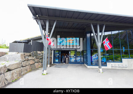 ALESUND, Norwegen - 31. JULI 2017: Alesund Aquarium oder Atlantik Park oder atlanterhavsparken Alesund in Norwegen Stockfoto