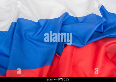 Großen gekräuselten Russische Föderation Flagge. Stockfoto