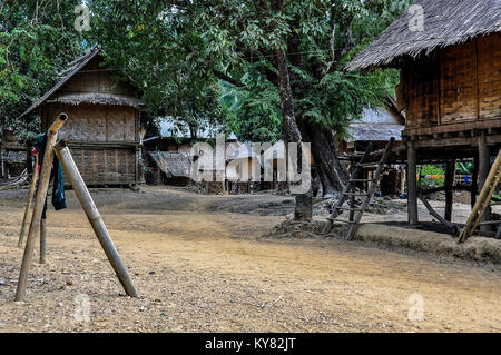 Abgelegenen Dorf in der Nähe von Muang Ngoi in Nordlaos Stockfoto