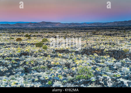 Carrizozo Malpais Lavastrom bei Sonnenaufgang, das Tal von Bränden Erholungsgebiet in Tularosa tat Becken in der Nähe von Carrizozo, New Mexico, USA Stockfoto