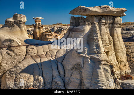 Braun Hoodoos Bereich Formationen, Bisti De-Na-Zin Wilderness, New Mexico, USA Stockfoto