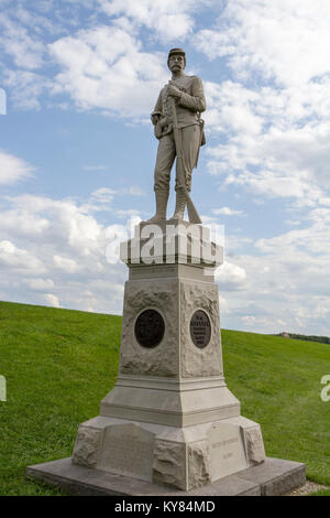 Die 14 New York State Miliz 14 Denkmal, Gettysburg National Military Park, Pennsylvania, United States. Stockfoto