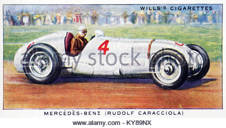 Rudolf Caracciola einen europäischen Champion deutsche Rennfahrer aus den 30er Jahren illustriert fahren Mercedez-Benz Stockfoto