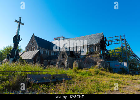 Christchurch, Neuseeland - 31. Oktober 2017: Ruinen der anglikanischen Kathedrale, ein Symbol der Christchurch Cathedral Square, in der die BA wurde entfernt Stockfoto