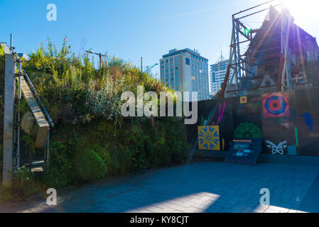 Christchurch, Neuseeland - 31. Oktober 2017: Ruinen der anglikanischen Kathedrale, ein Symbol der Christchurch Cathedral Square, in der die BA wurde entfernt Stockfoto