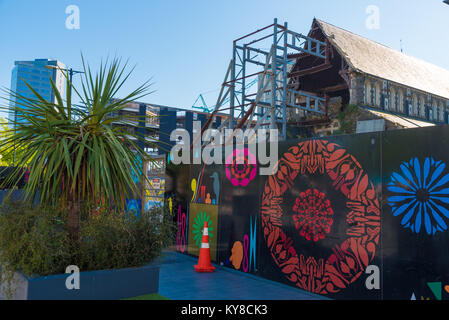 Christchurch, Neuseeland - 31. Oktober 2017: Ruinen der anglikanischen Kathedrale, ein Symbol der Christchurch Cathedral Square, in der die BA wurde entfernt Stockfoto