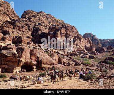 2238. Die Hauptstraße, Petra, Ma'an Reg, Jordanien Stockfoto