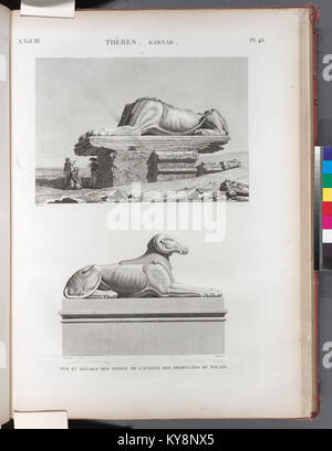 Thèbes. Karnak. Vue et Details des Sphinx de l'Avenue des propylées du Palais (Nypl b 14212718-1268069) Stockfoto