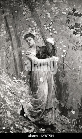 Winslow Homer - Frau im Herbst Wald (c.1877) Stockfoto