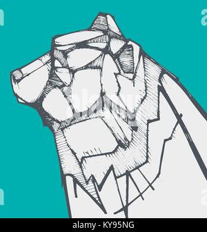 Hand gezeichnet vector Abbildung oder Zeichnung eines Polar Bear Stock Vektor