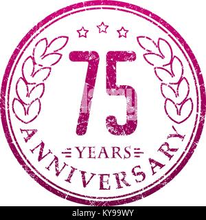 Vintage Jubiläum 75 Jahre runde Grunge runden Stempel. Im Retrostil Vector Illustration. Stock Vektor