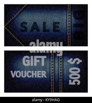 Zwei Banner von Denim Textur Stock Vektor