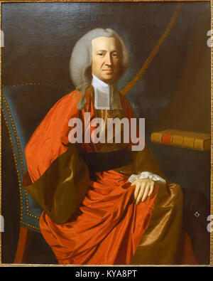 Dieses Porträt von John Singleton Copley aus dem Jahr 1767 zeigt Richter Martin Howard und hebt amerikanische Porträts, künstlerischen Stil und historische Bedeutung hervor. Stockfoto