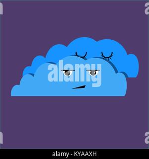 Bewölkt - emoji Wetter icon-einfachen Vektor illustration Stock Vektor