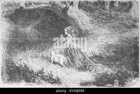 Eine Seite aus „Nouveaux contes de fées“ von Ségur, die eine Märchenerzählung und einen literarischen Stil der Zeit illustriert. Stockfoto