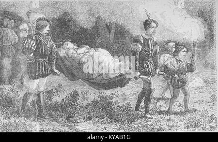 Diese Seite von „Nouveaux contes de fées“ von Ségur, Seite 173, enthält literarische Inhalte aus französischen Märchen des 19. Jahrhunderts. Stockfoto