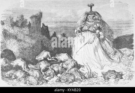 Seite 285 aus „Nouveaux contes de fées“ von Ségur, mit Textinhalt und literarischem Stil der Märchensammlung. Stockfoto