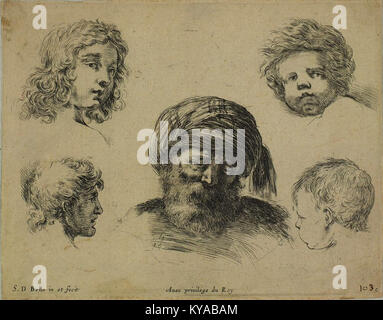 Princípios de desenho ist eine Publikation des italienischen Stefano della Bella aus dem Jahr 1824, in der grundlegende Zeichentechniken vorgestellt werden. Della Bella wurde 1610 in Florenz geboren. Stockfoto