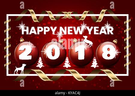 Frohes neues Jahr des Hundes 2018 Design banner Hintergrund Stock Vektor