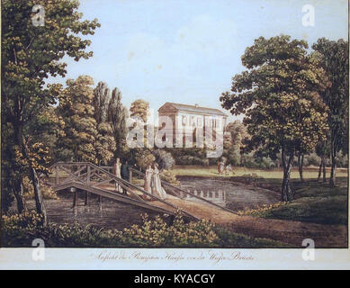 Das Römische Haus in Weimar, an der ILM gelegen, ist ein historisches Gebäude und eine architektonische Stätte im Goethe-Nationalmuseum, in der kulturelle Artefakte aus Goethes Ära aufbewahrt werden. Stockfoto