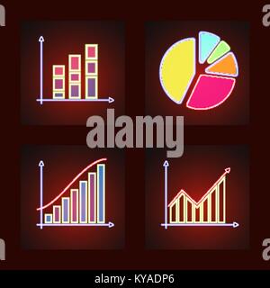 Satz von finanziellen und statistischen Diagramm Abbildung: Symbole Stock Vektor